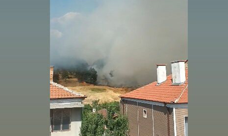 Голям пожар край Карнобат задейства за пръв път БГ-Алерт