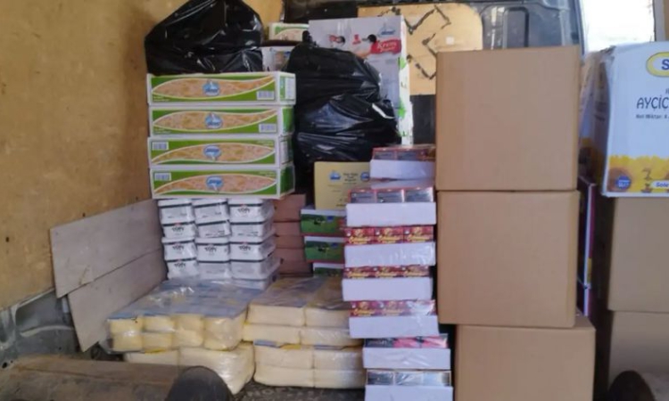 Иззеха половин тон млечни продукти в Хасковско